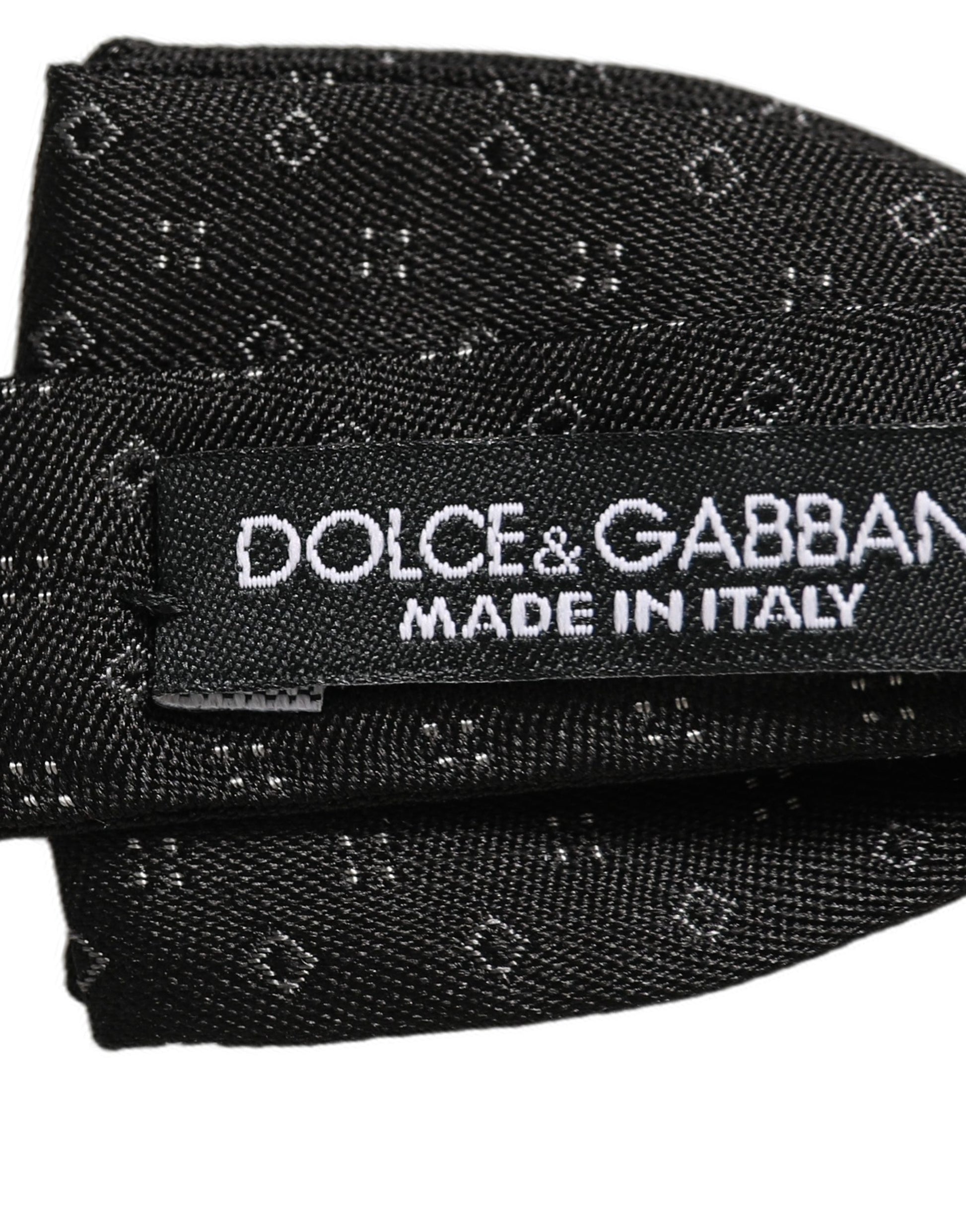Black Diamond Pattern Adjustable Neck Papillon Bow Tie