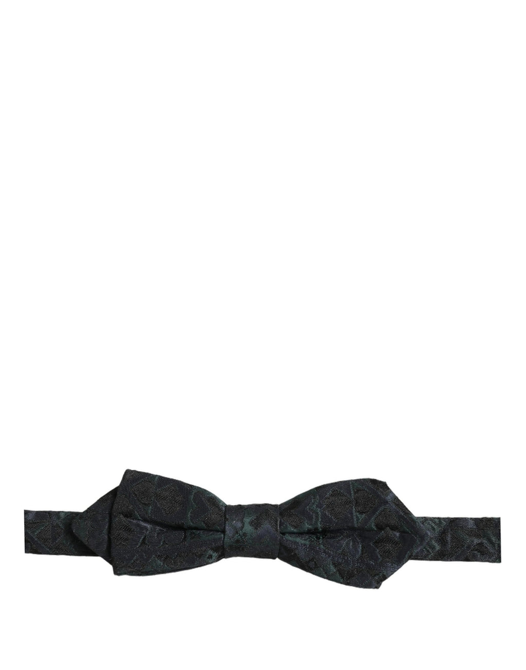 Men Black Green Paisley Adjustable Neck Papillon Bow Tie