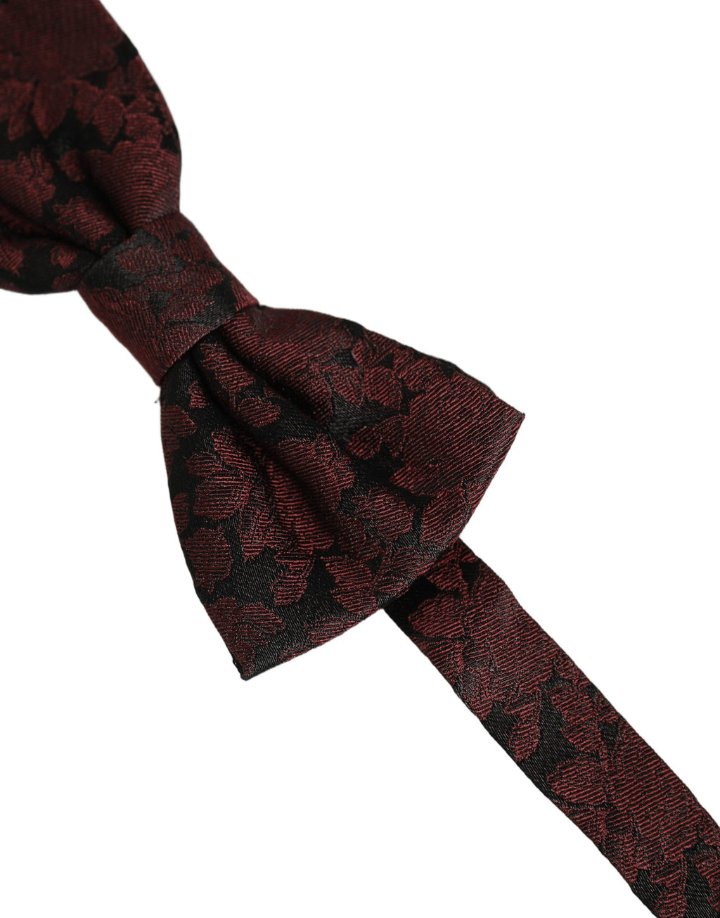 Men Maroon Floral Silk Adjustable Neck Bow Tie