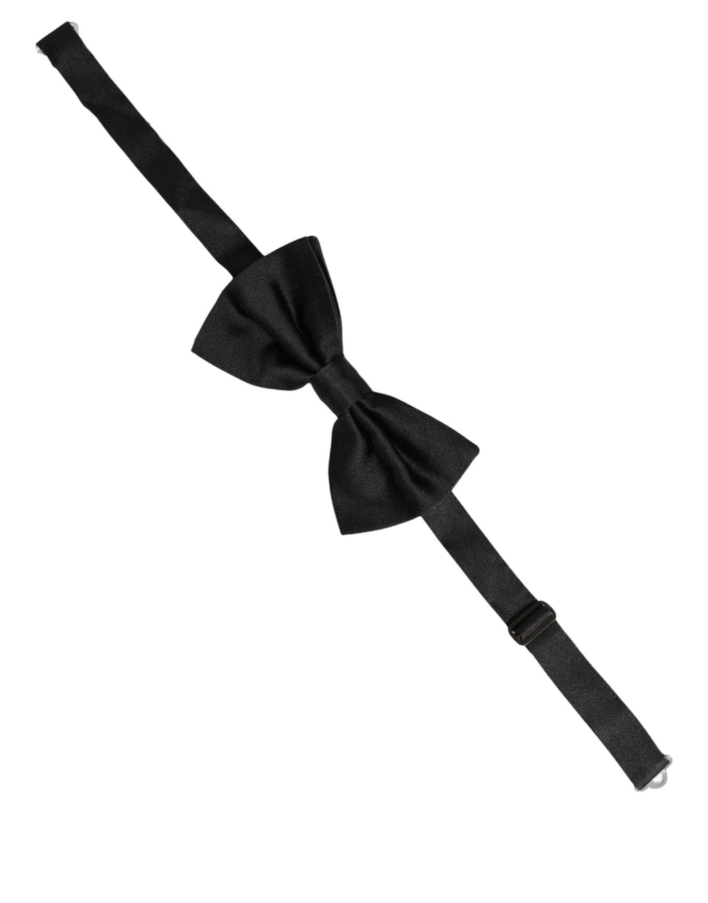 Men Black 100% Silk Adjustable Neck Papillon Bow Tie