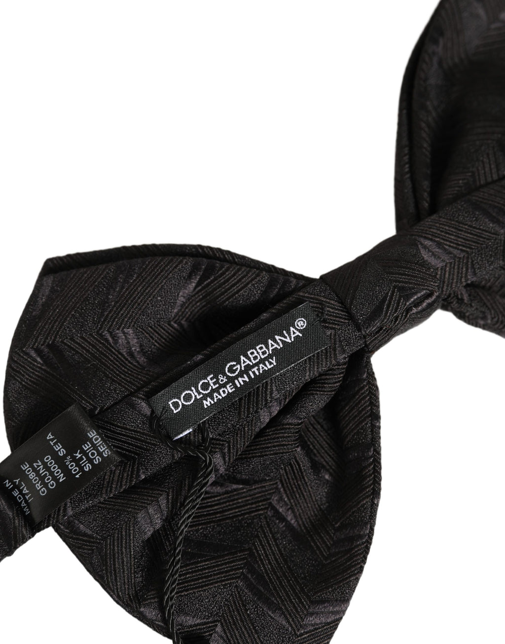 Men Black Patterned Adjustable Neck Papillon Bow Tie