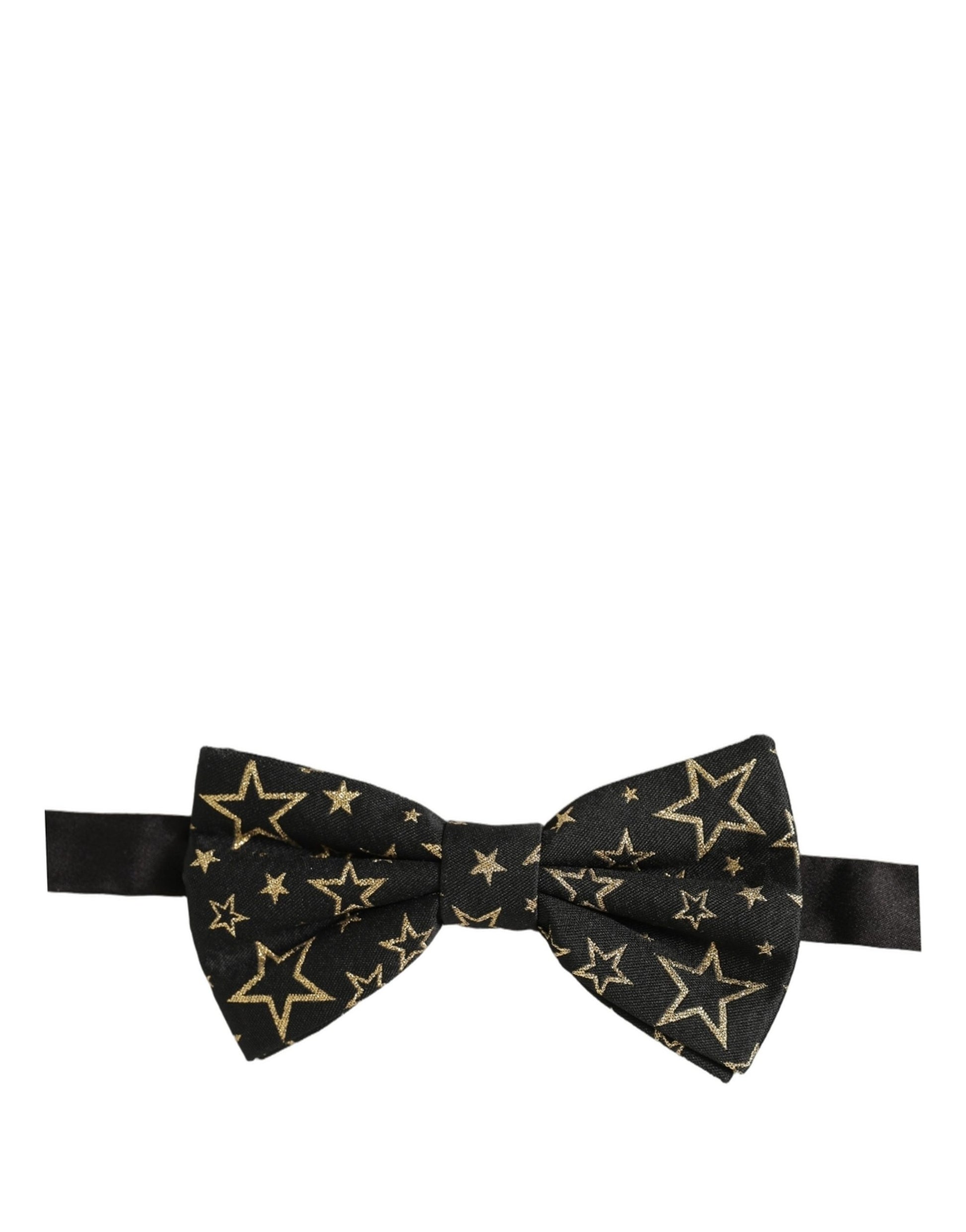 Men Black Star 100% Silk Adjustable Neck Papillon Bow Tie