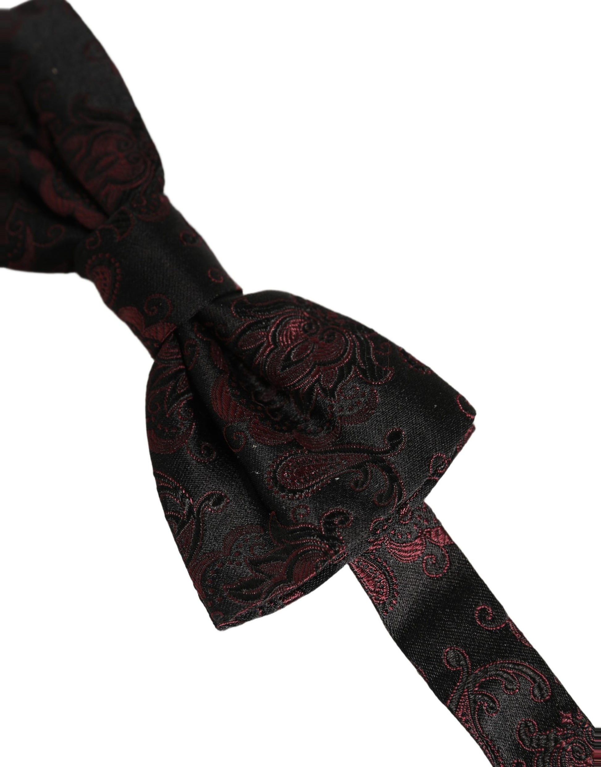 Burgundy Paisley Silk Adjustable Neck Papillon Bow Tie