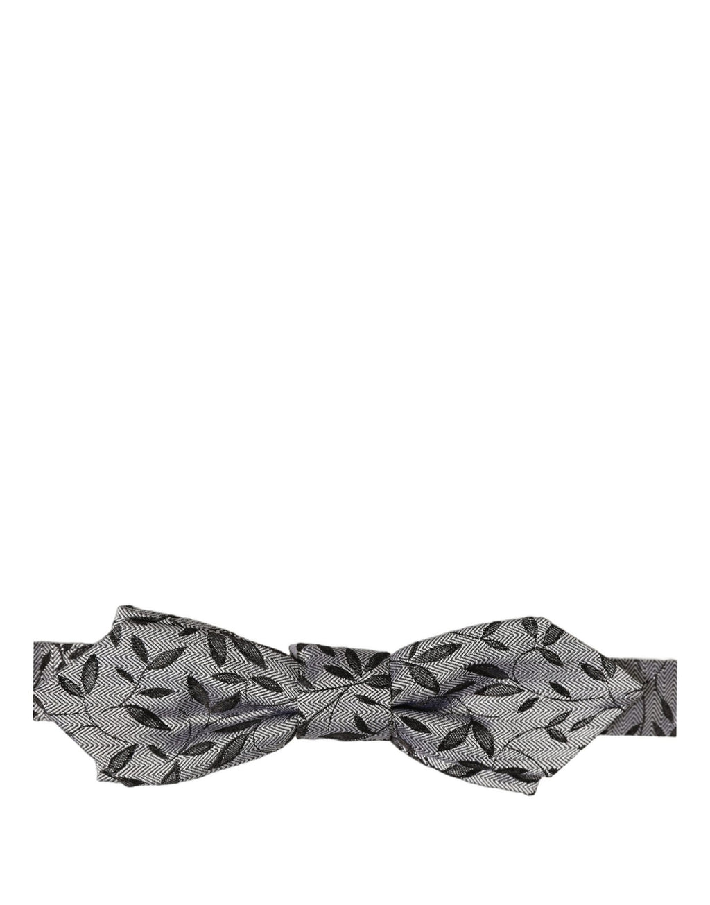 Men Gray Abstract Silk Adjustable Neck Papillon Bow Tie