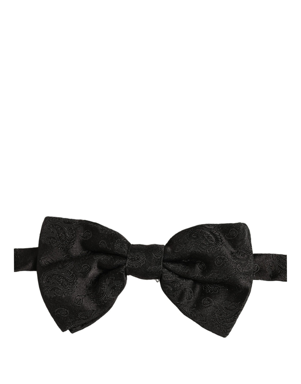 Men Black Paisley Silk Adjustable Neck Papillon Bow Tie