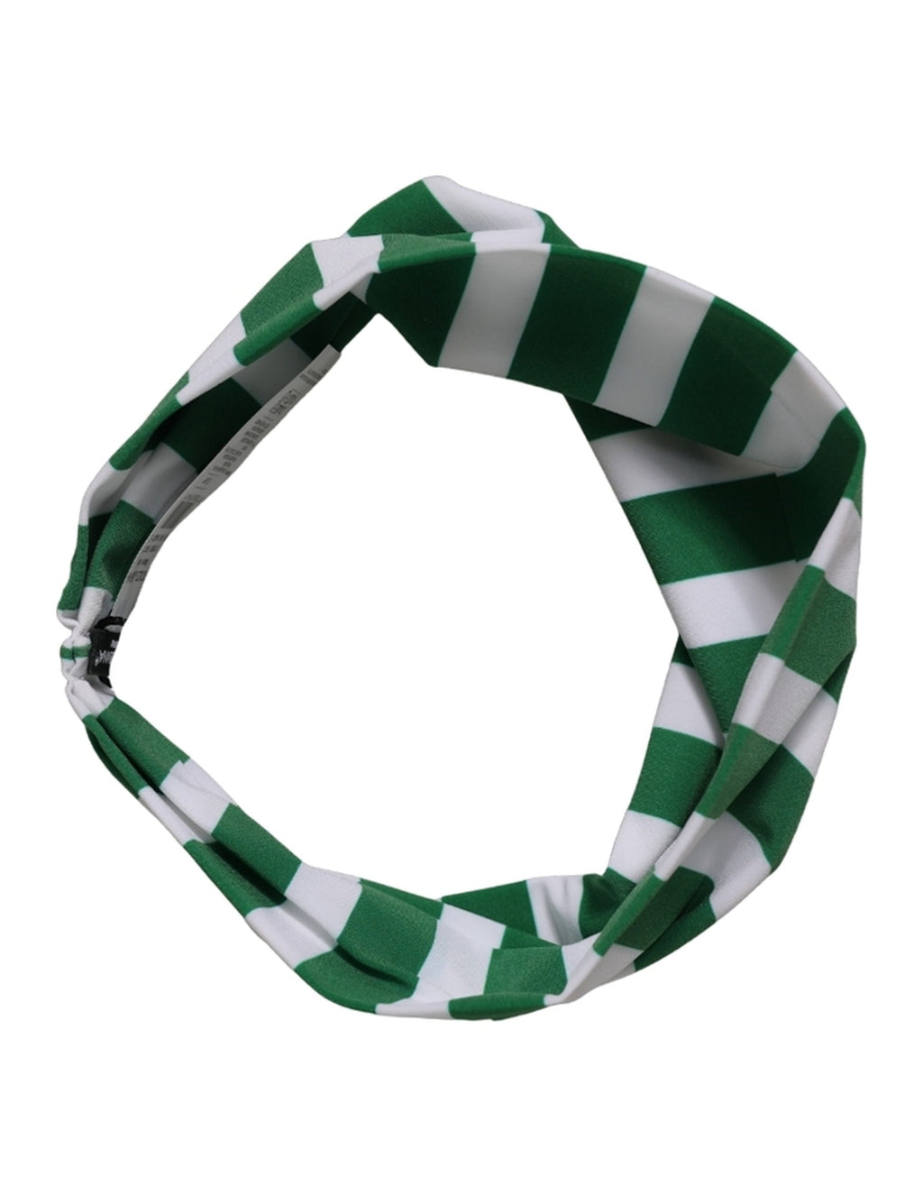 Green White Stripes Nylon Head Wrap One Size Headband
