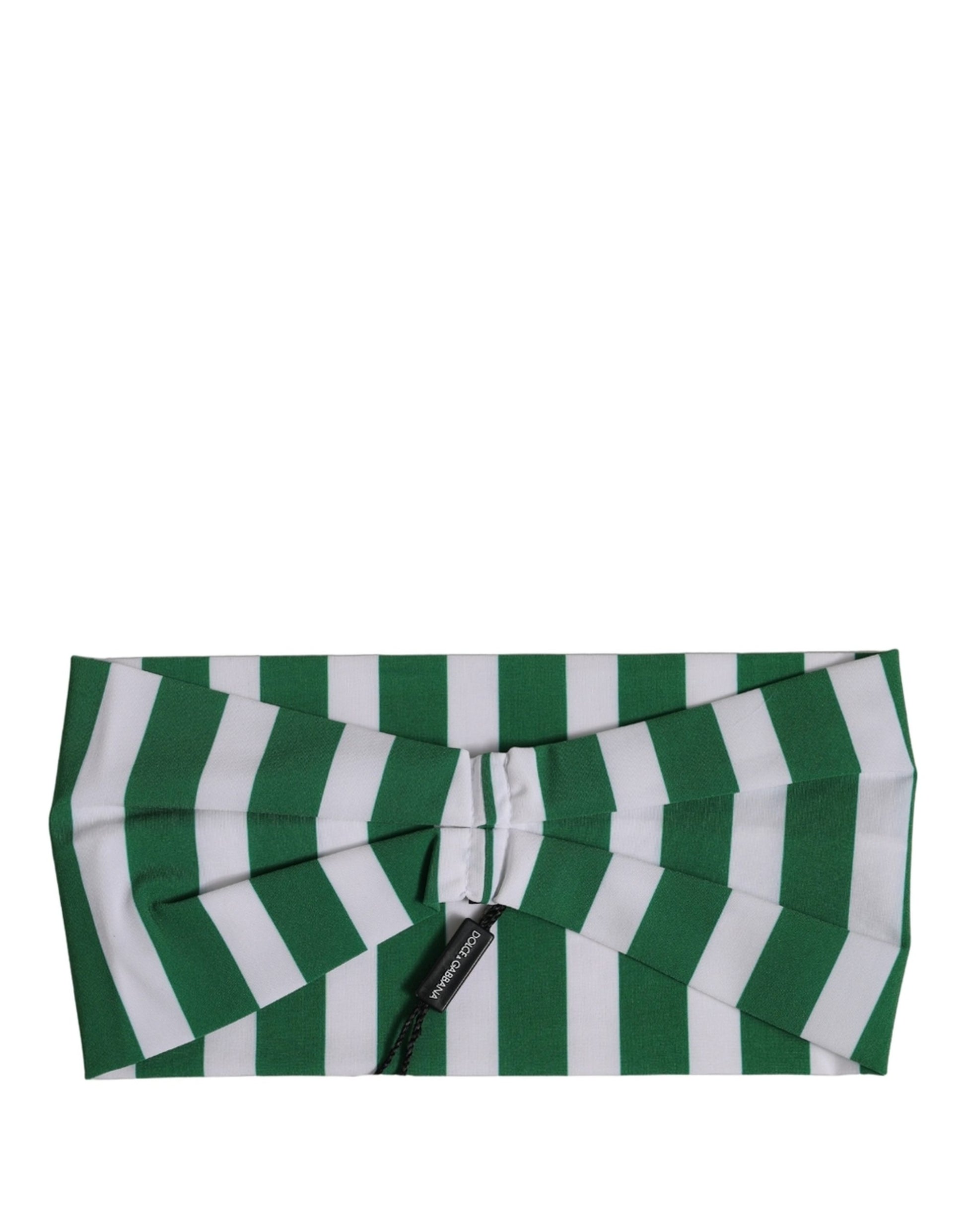 Green White Stripes Nylon Head Wrap One Size Headband
