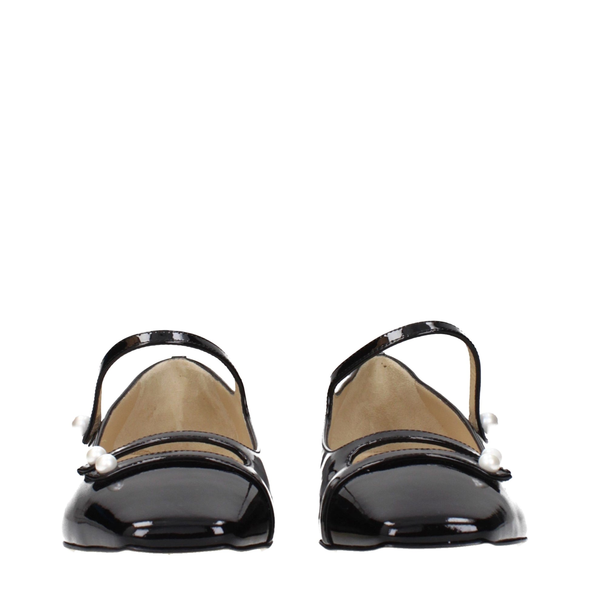 Black Leather Ballet Flats