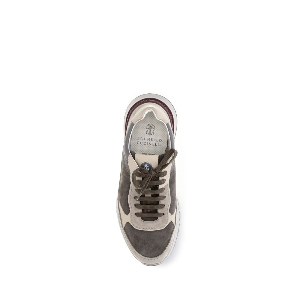 Gray Calf Leather Bos Taurus Chunky Sneakers