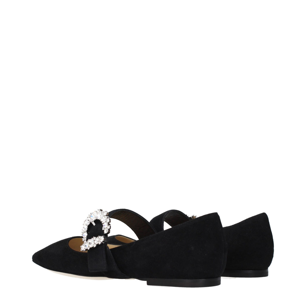 Black Leather Ballet Flats