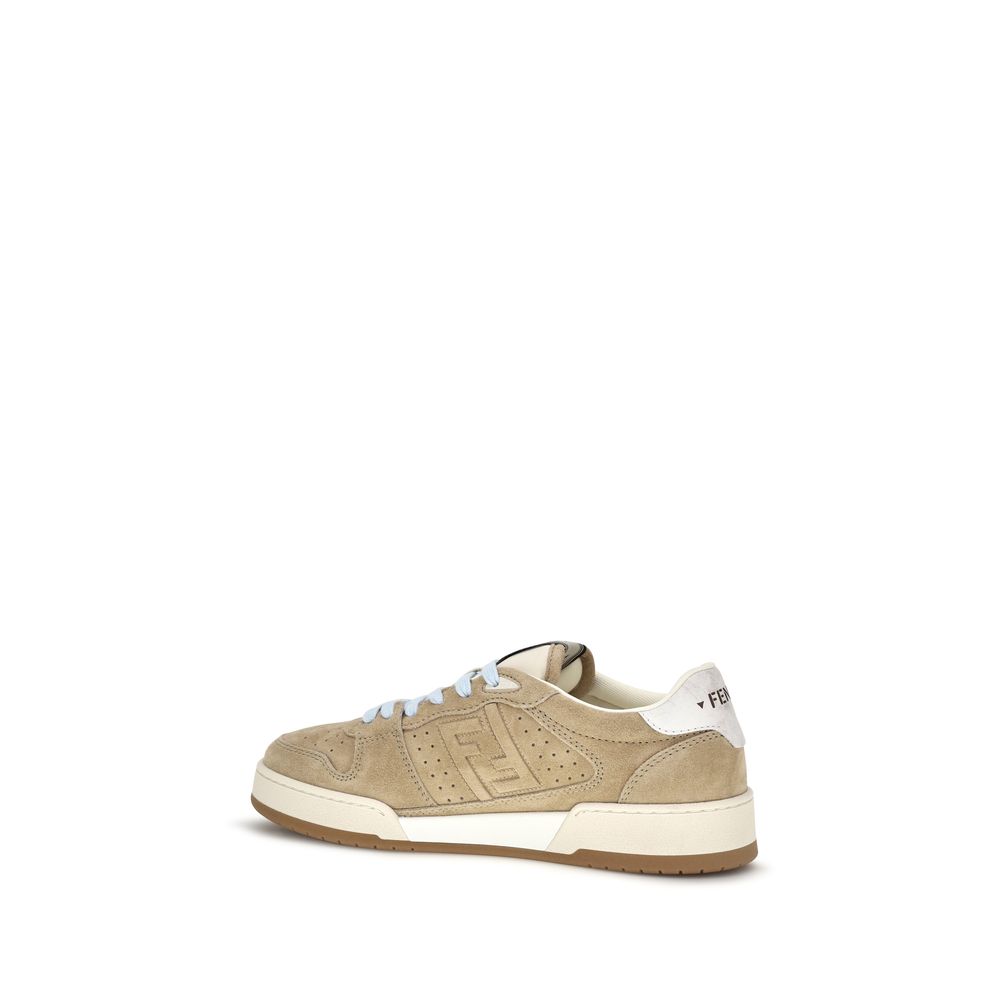 Beige Suede Leather Sneakers