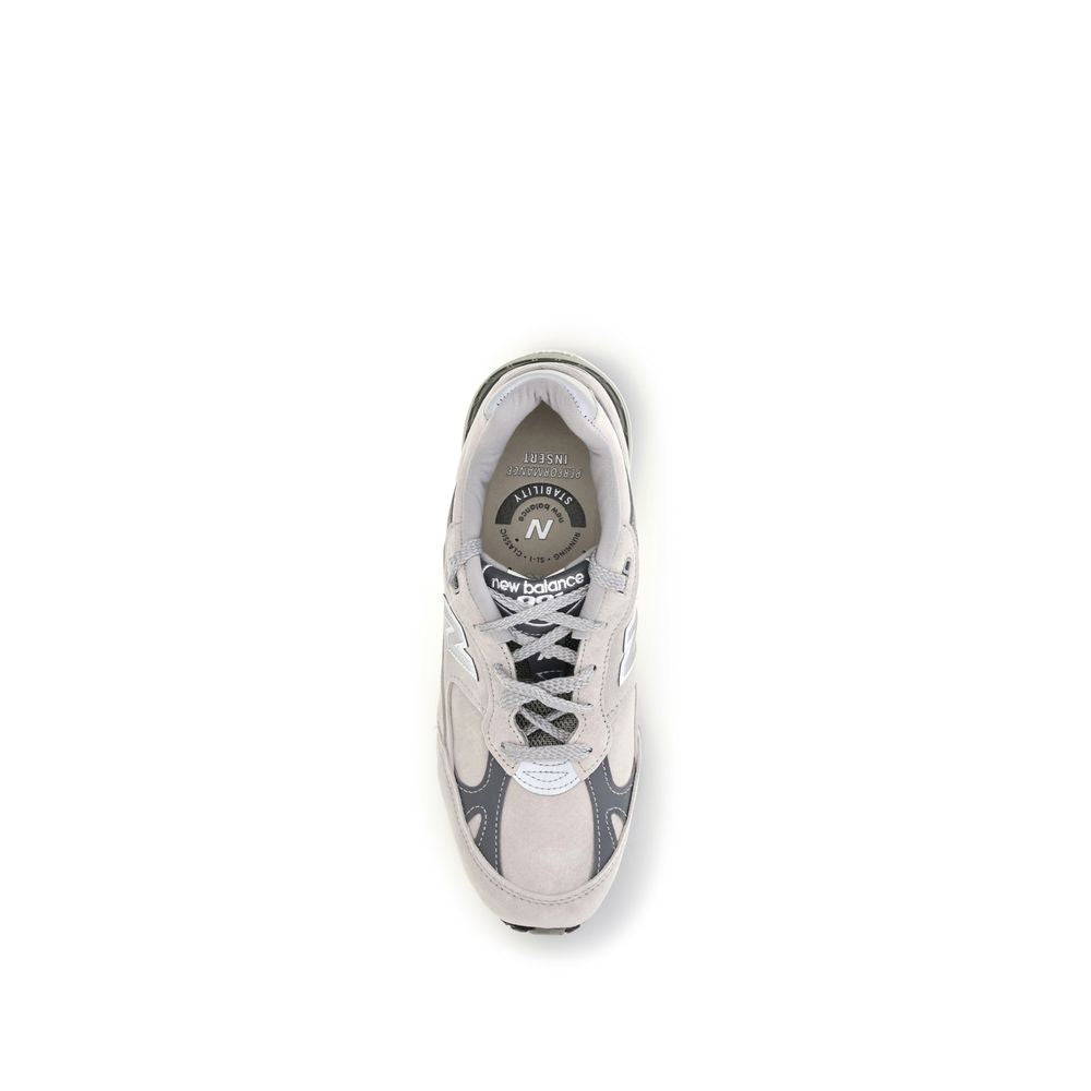 Gray Suede Leather Athletic Sneakers