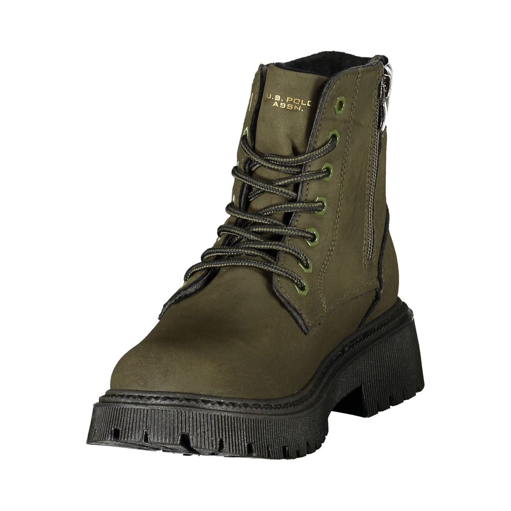Green Polyurethane Women's Boot