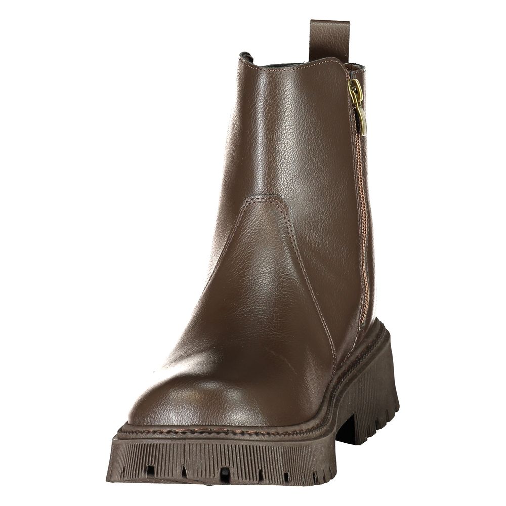 Brown Polyurethane Women's Boot