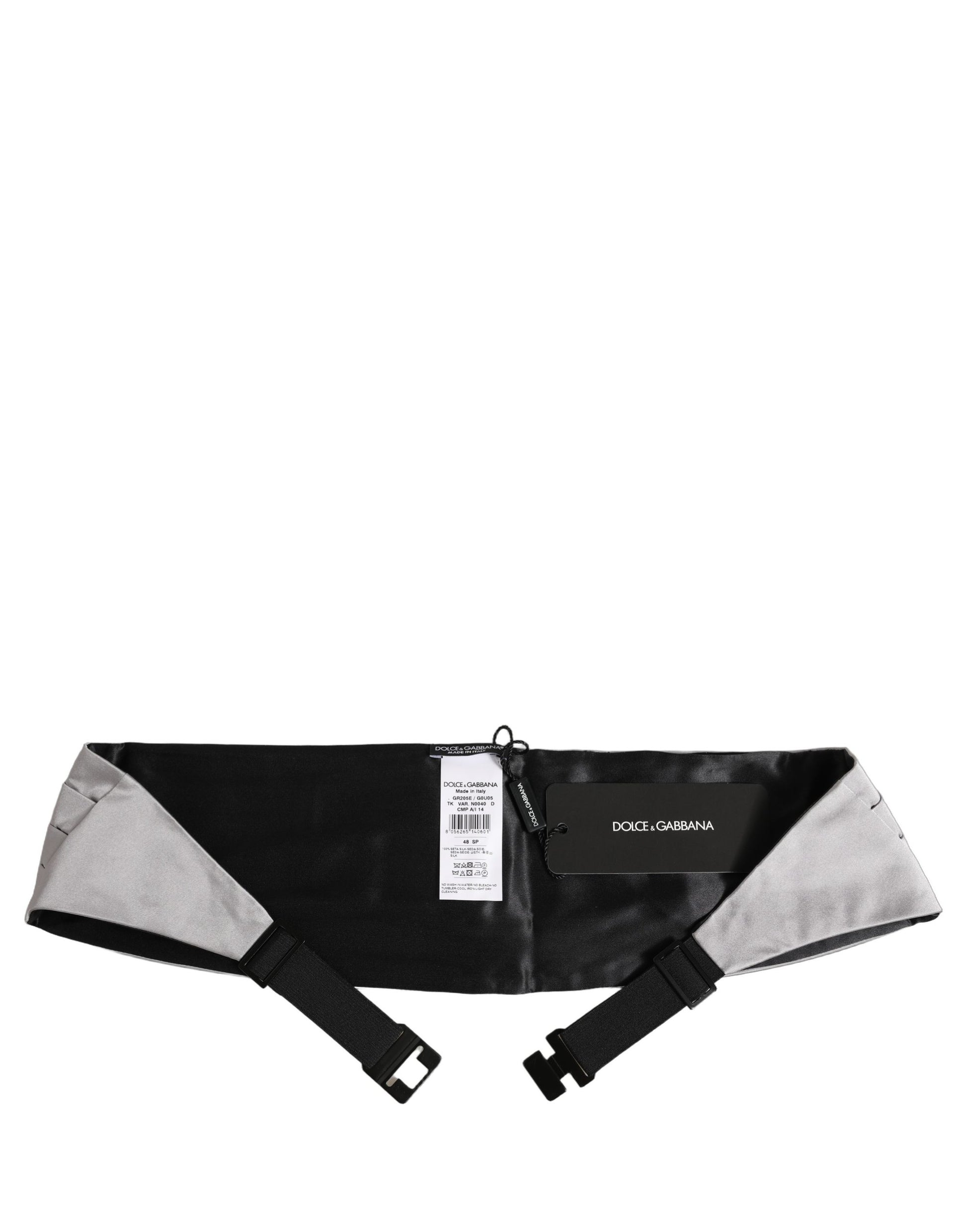 Gray Men 100% Silk Belt Waist Cummerbund