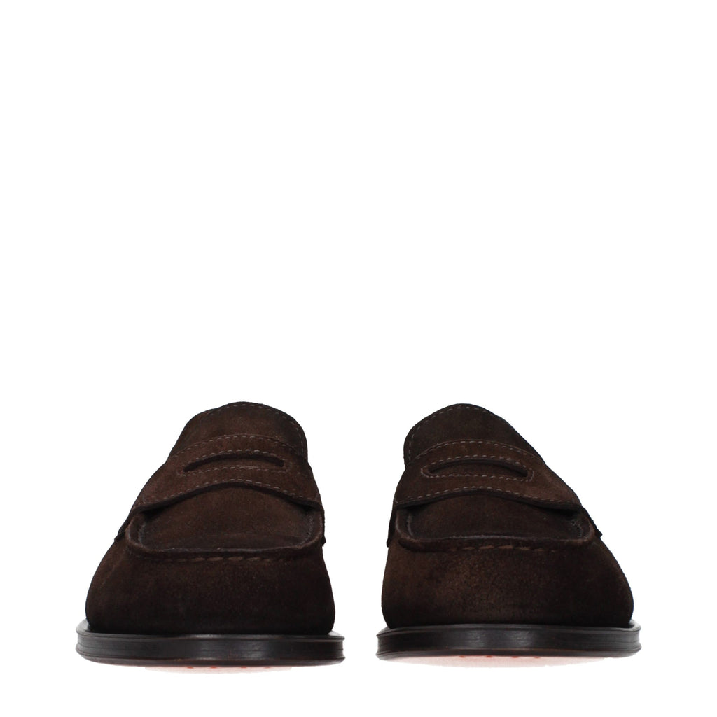 Brown Leather Slip-On Loafers