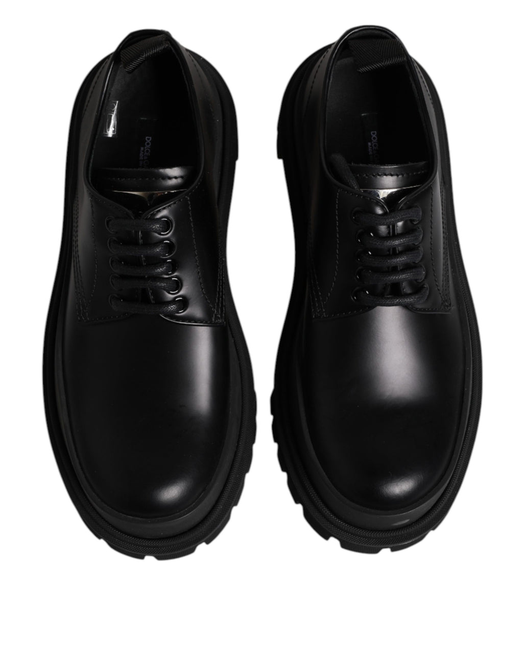 Black Leather Hi-Trekking Derby Shoes