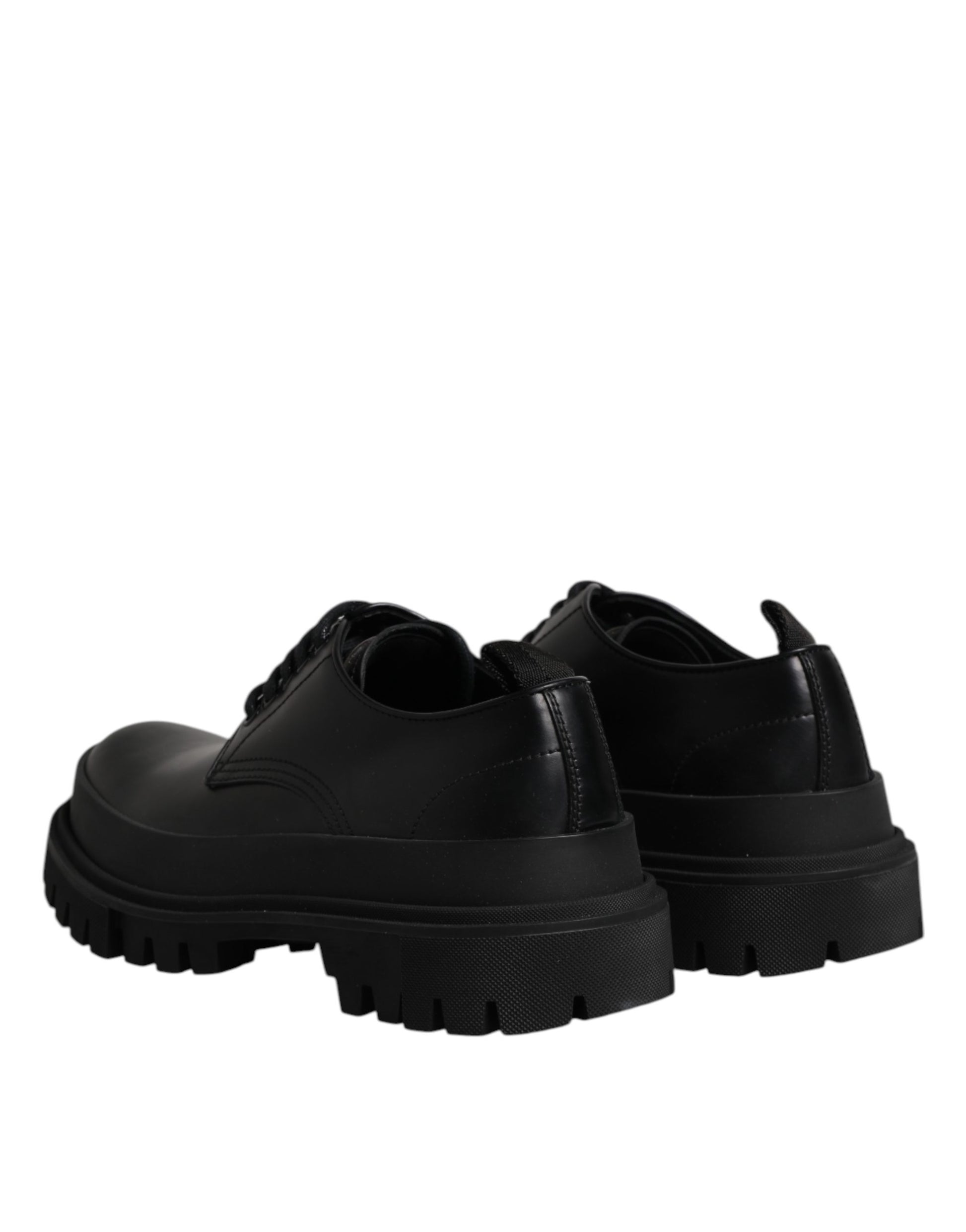 Black Leather Hi-Trekking Derby Shoes