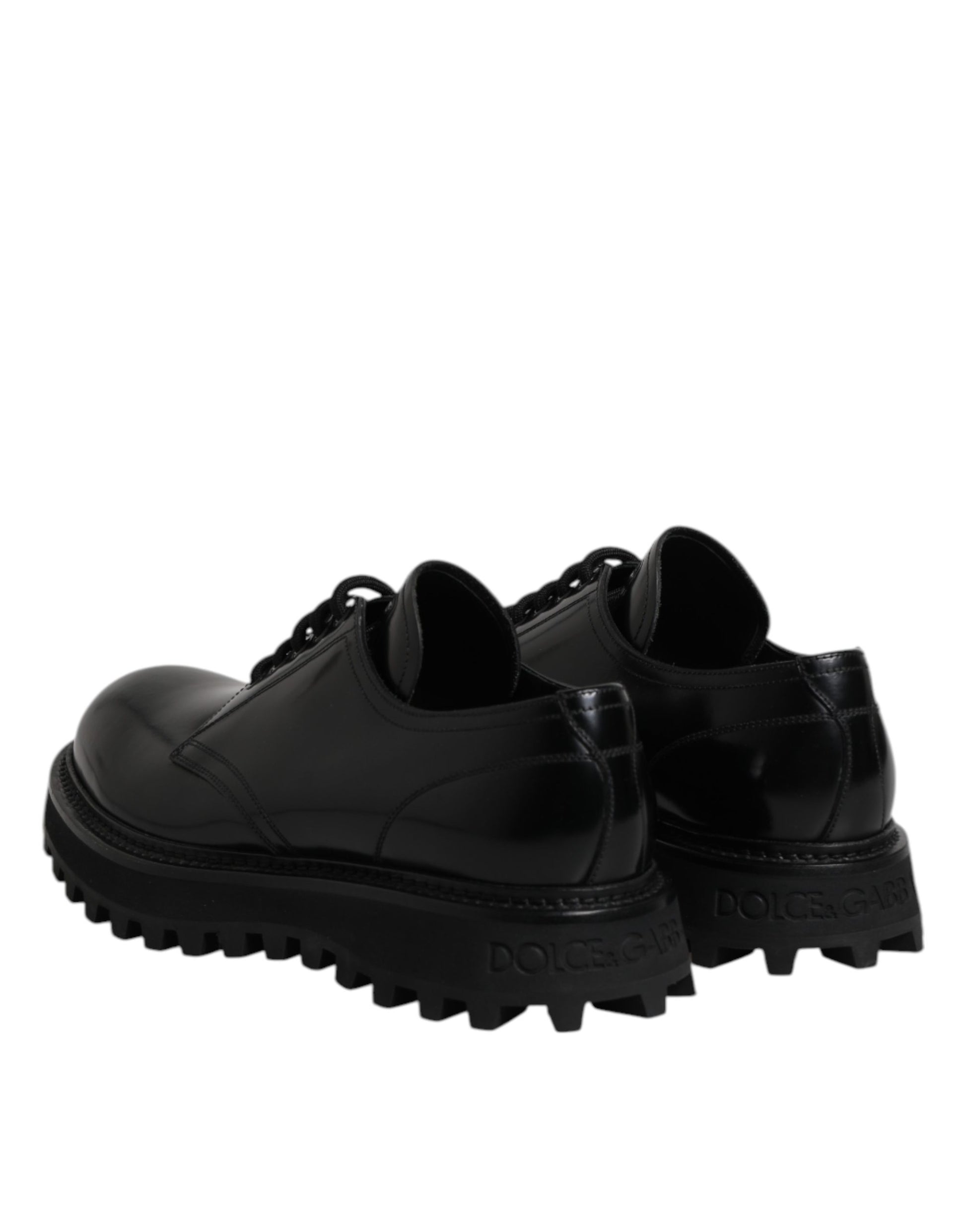 Black Calf Leather Hi-Trekking Derby Shoes