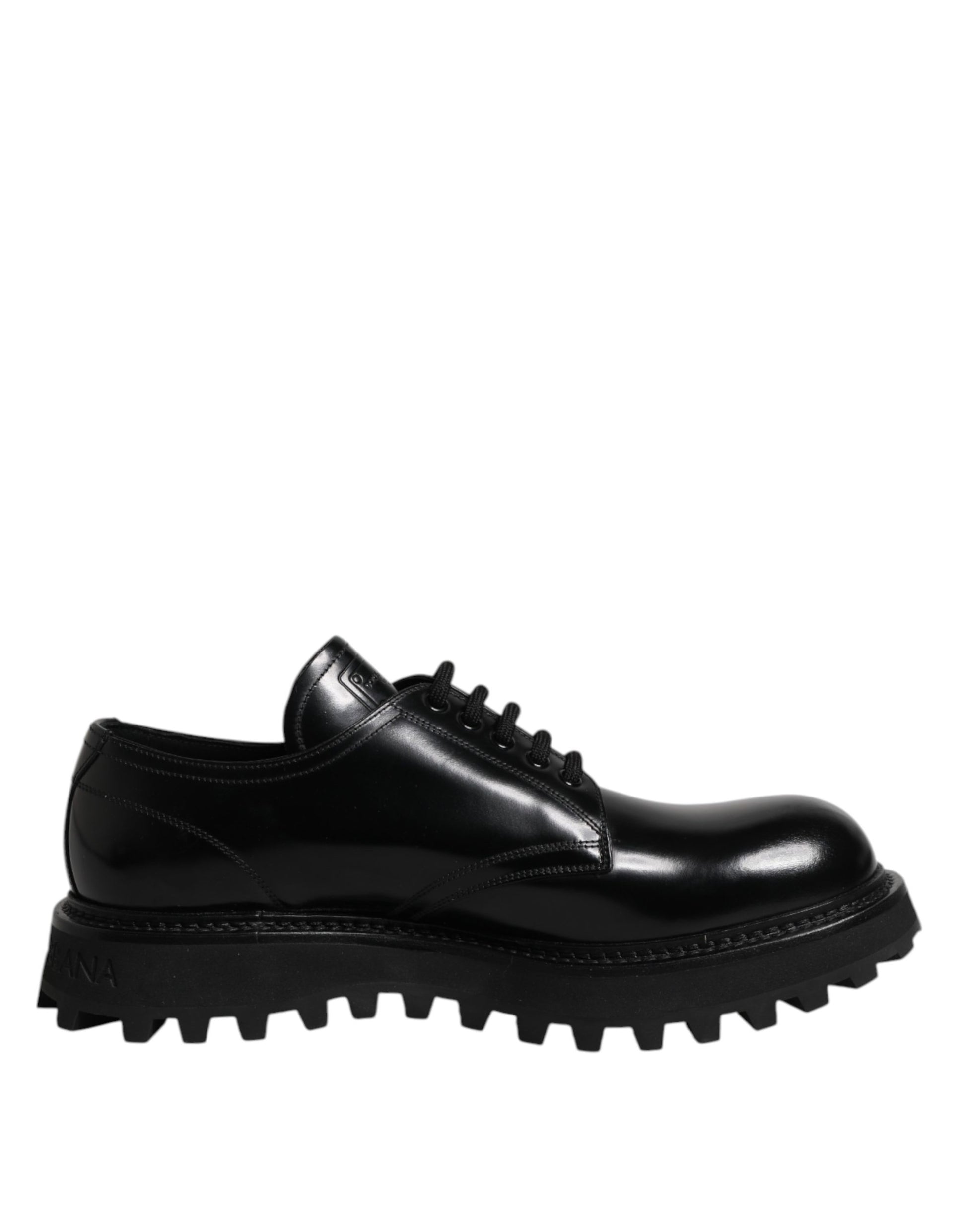 Black Calf Leather Hi-Trekking Derby Shoes