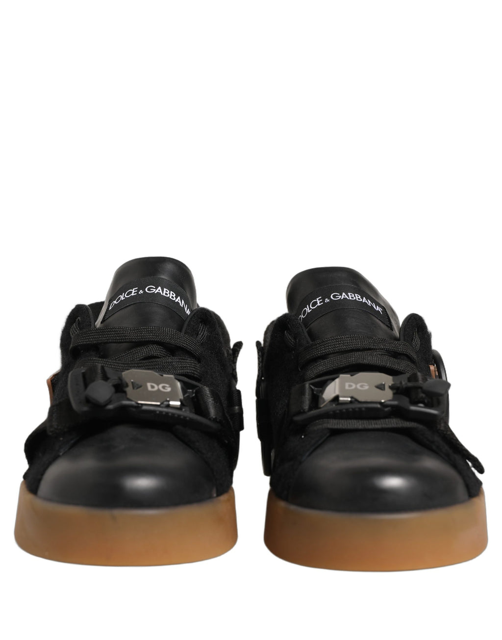 Black Felt Leather Low Top Sneaker Shoes