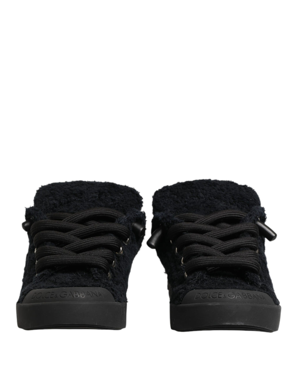 Black Portofino Lace-Up Sneakers Shoes