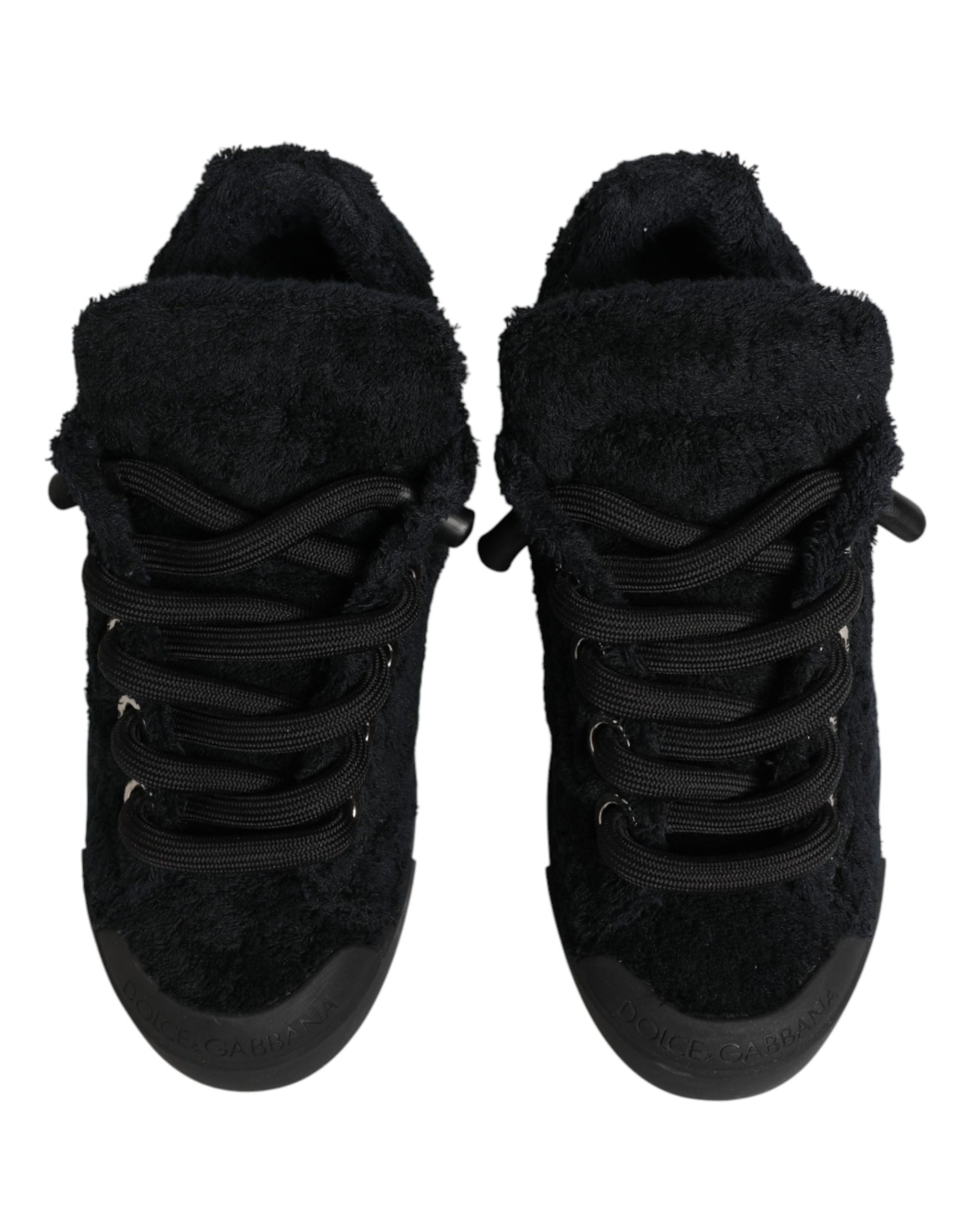 Black Portofino Lace-Up Sneakers Shoes