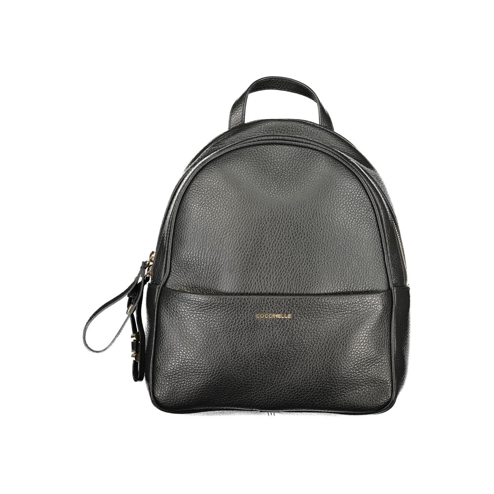 Black Leather Women's Backpack