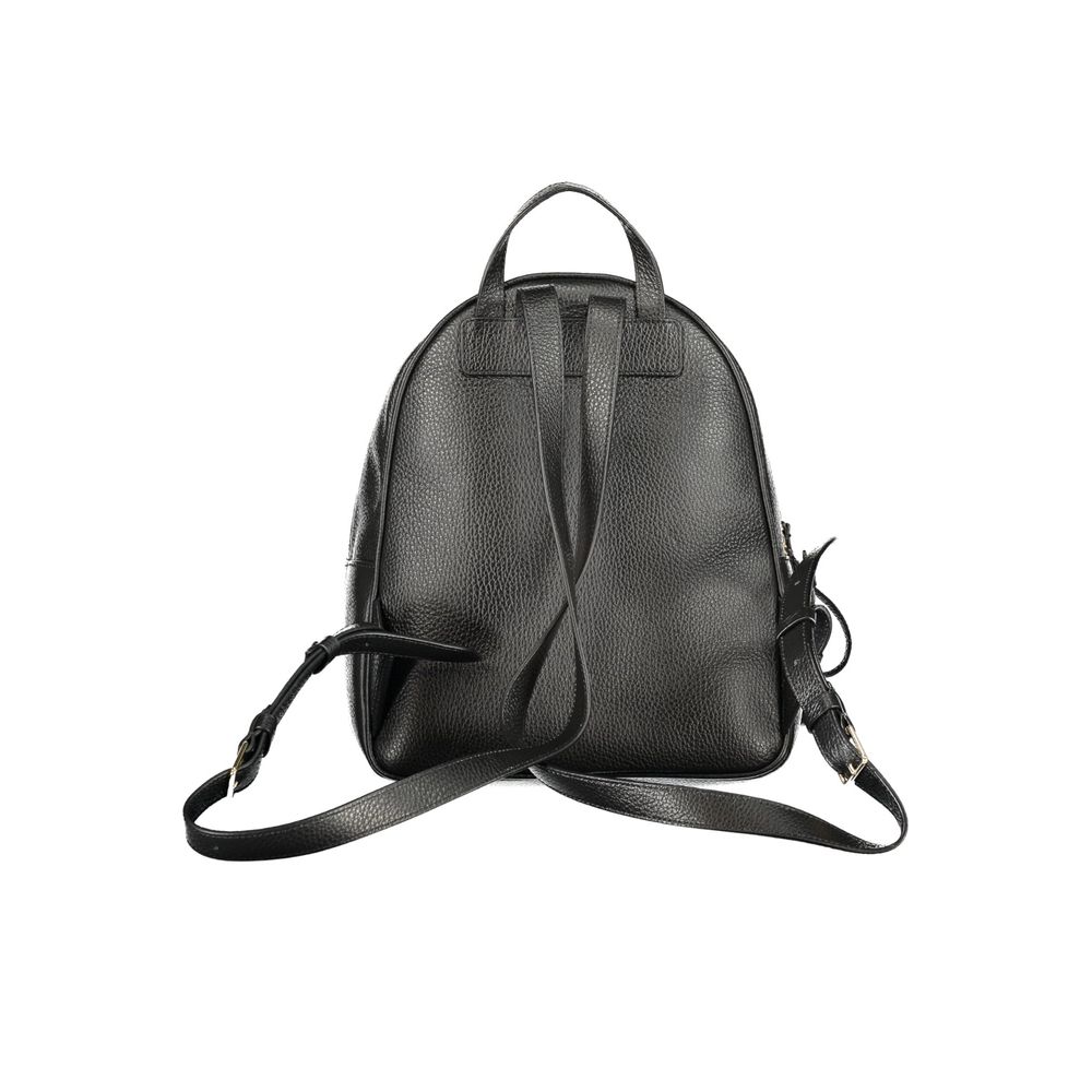 Black Leather Women's Backpack