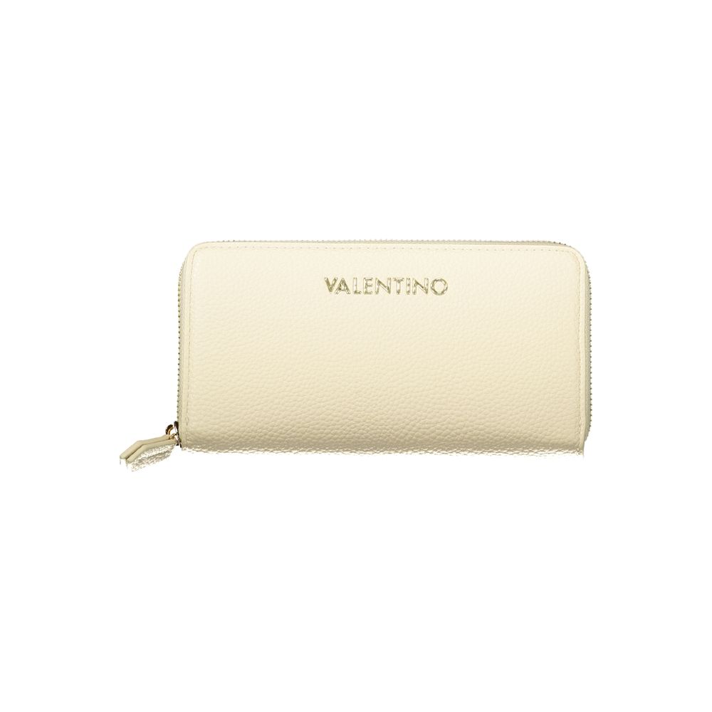 Beige Polyurethane Women's Wallet with Coin Purse and Card Spaces