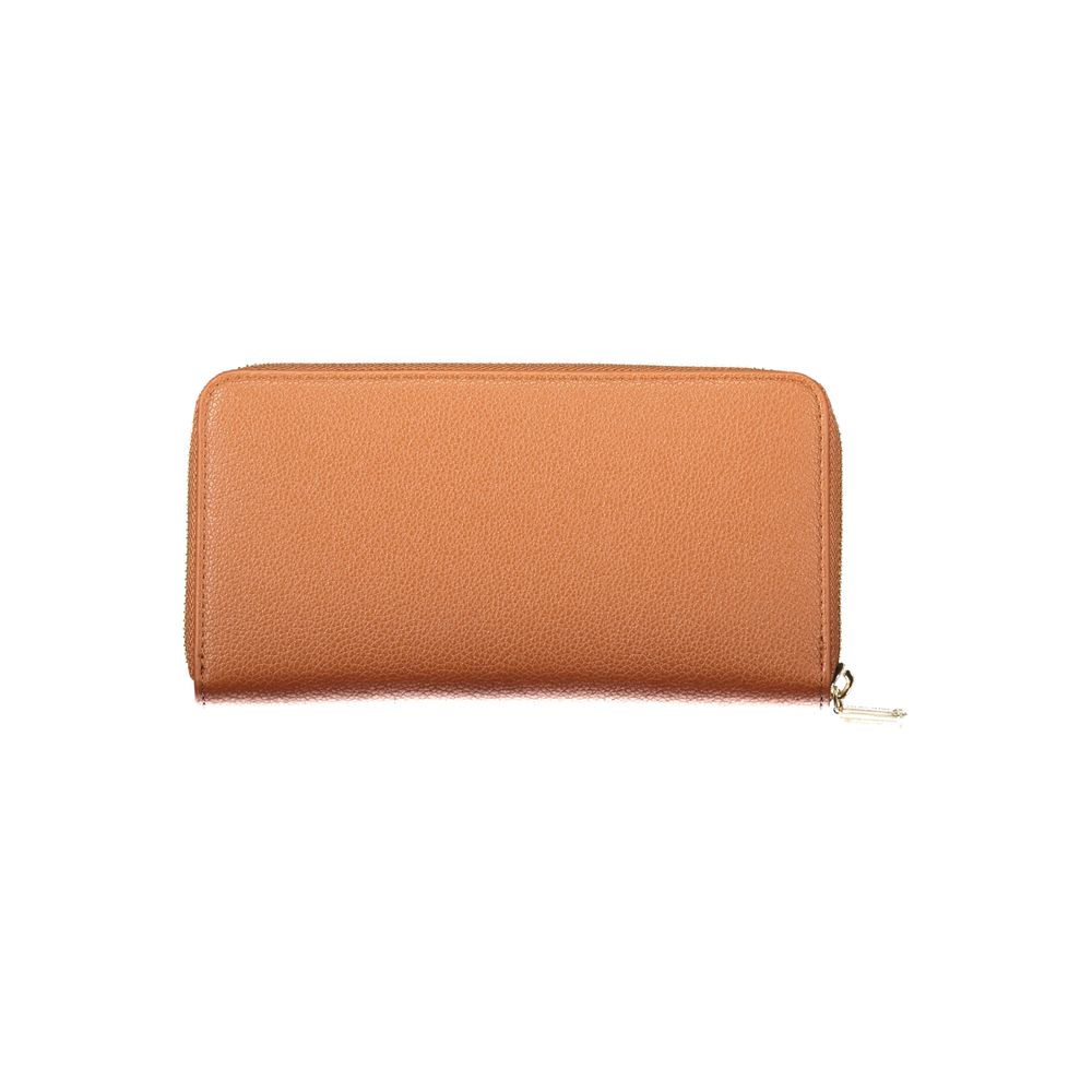 Brown Polyurethane Women's Wallet