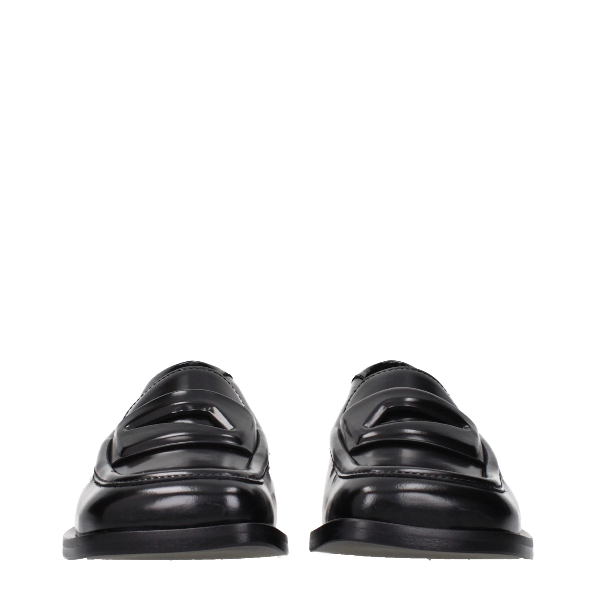 Black Leather Slip-On Loafers