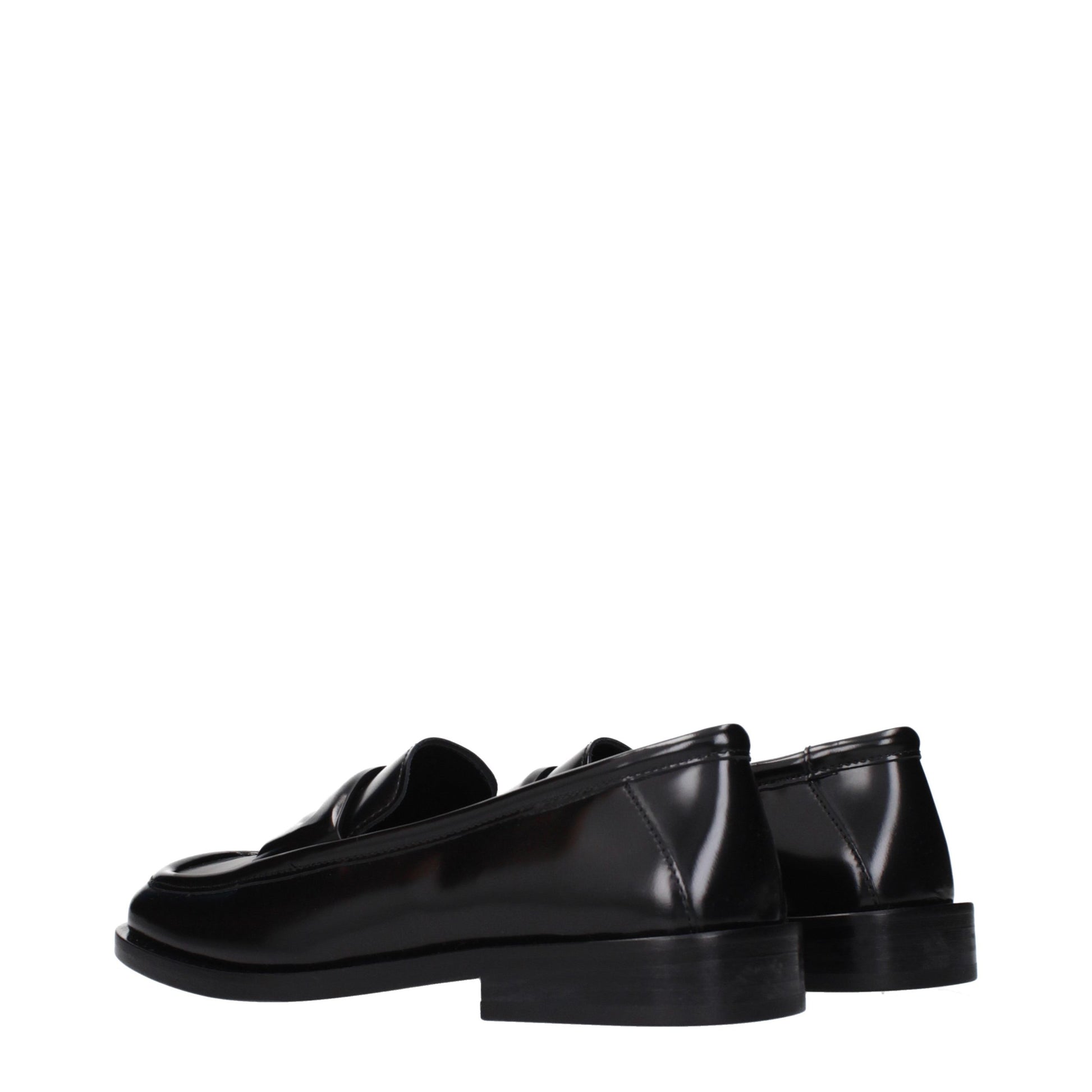 Black Leather Slip-On Loafers