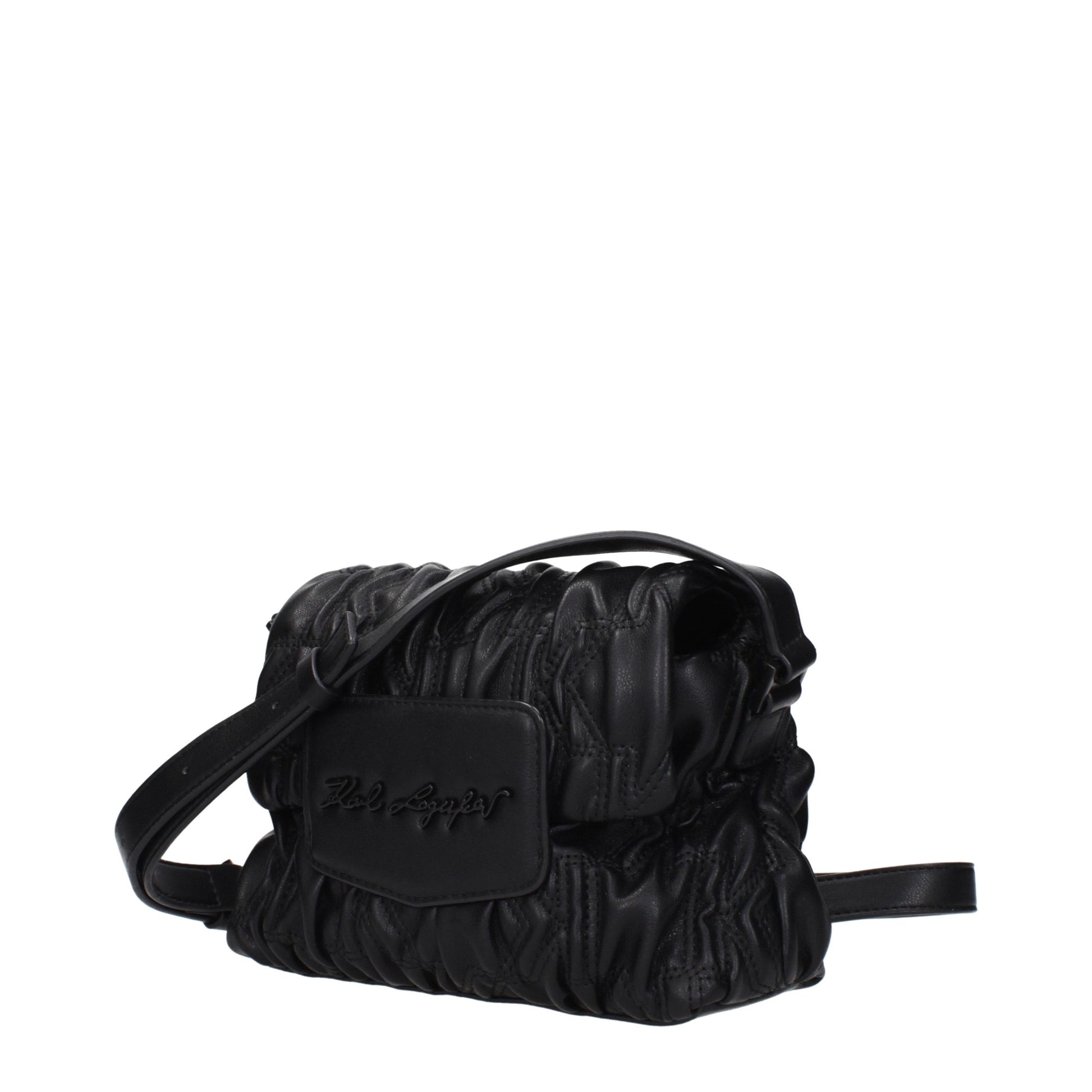 Black Polyester Crossbody Bag