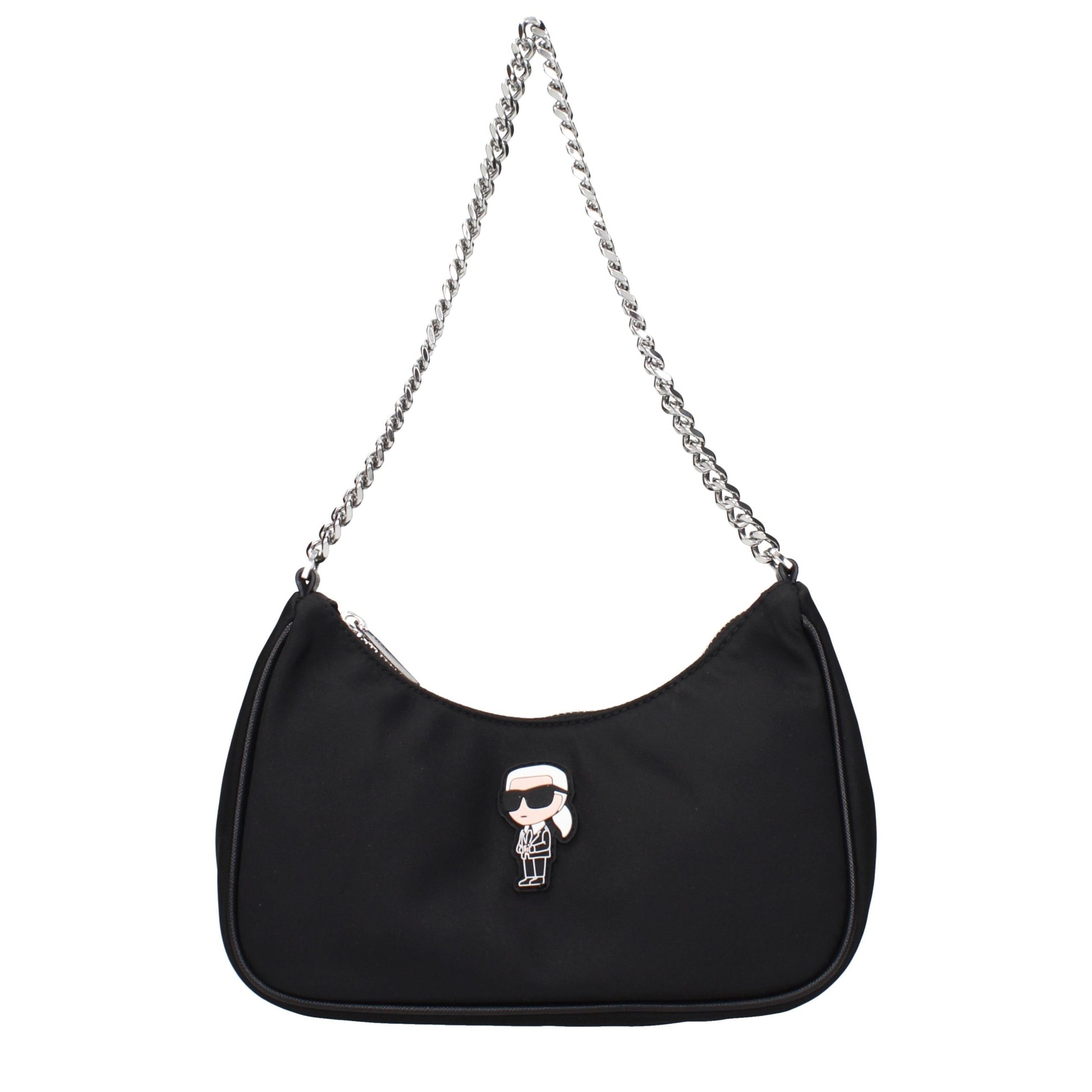 Black Fabric Shoulder Bag