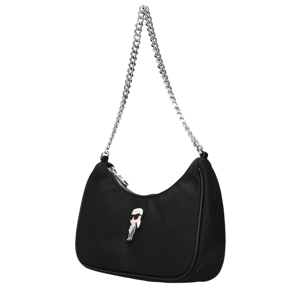 Black Fabric Shoulder Bag