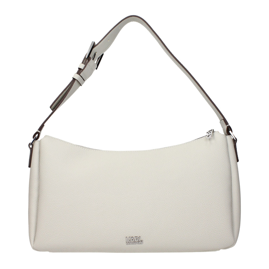 Gray Leather Shoulder Bag