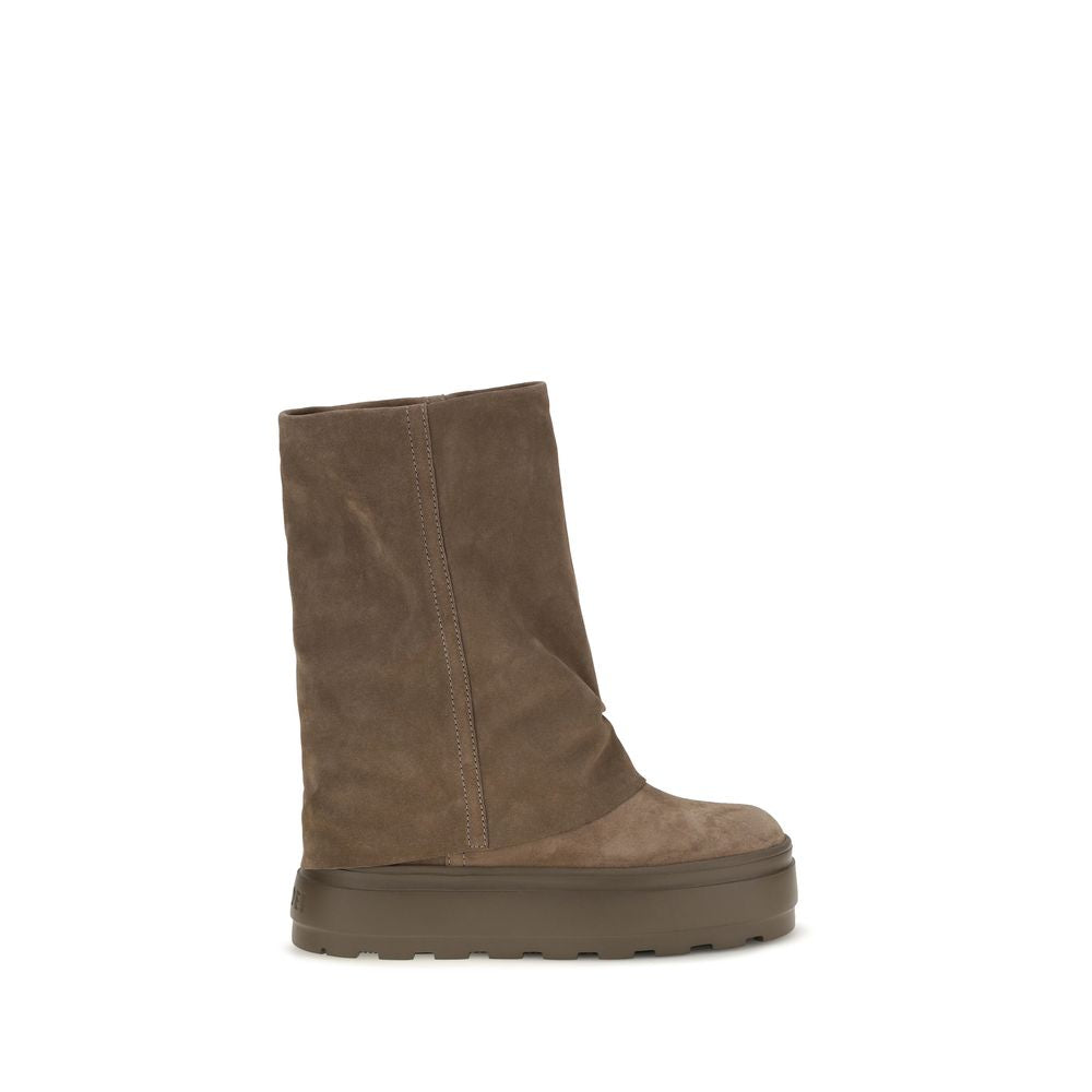 Brown Calf Leather Bos Taurus Flat Boots