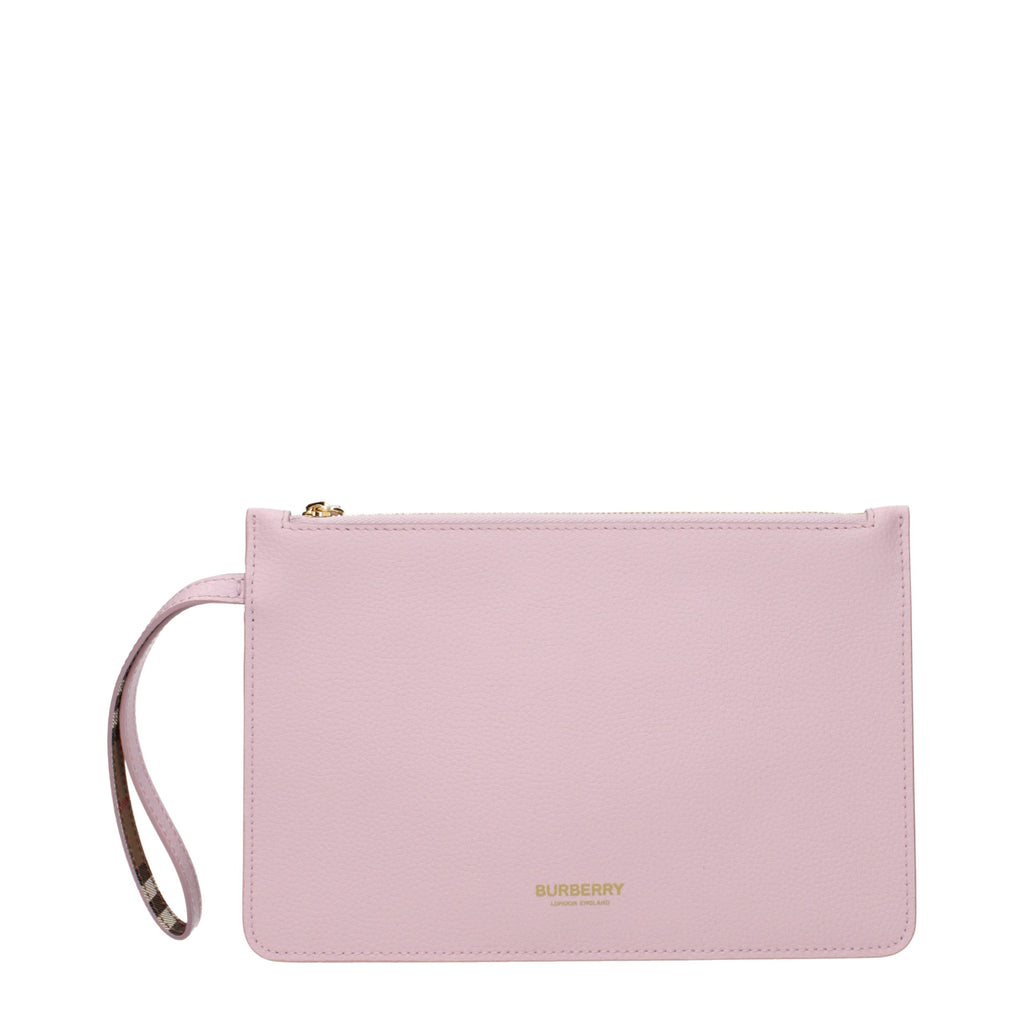 Pink Leather Clutch Bag