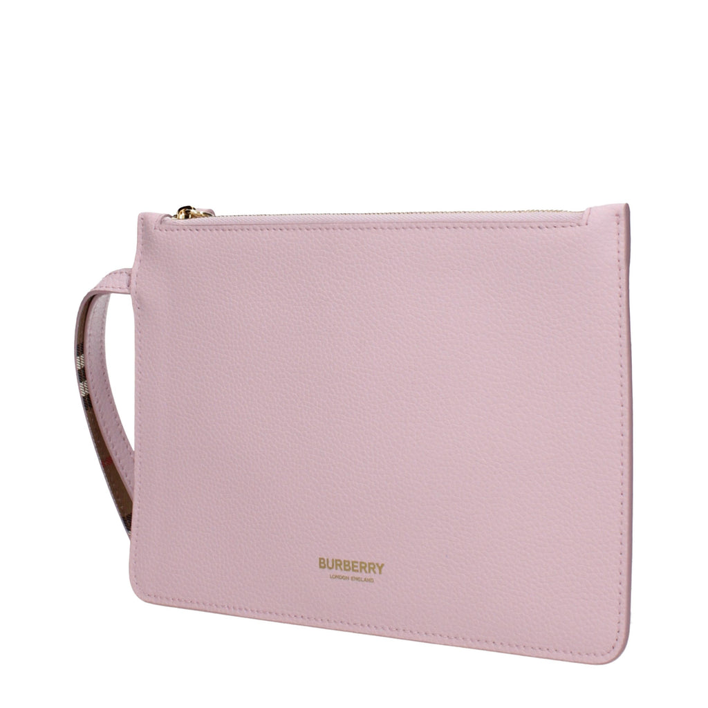 Pink Leather Clutch Bag