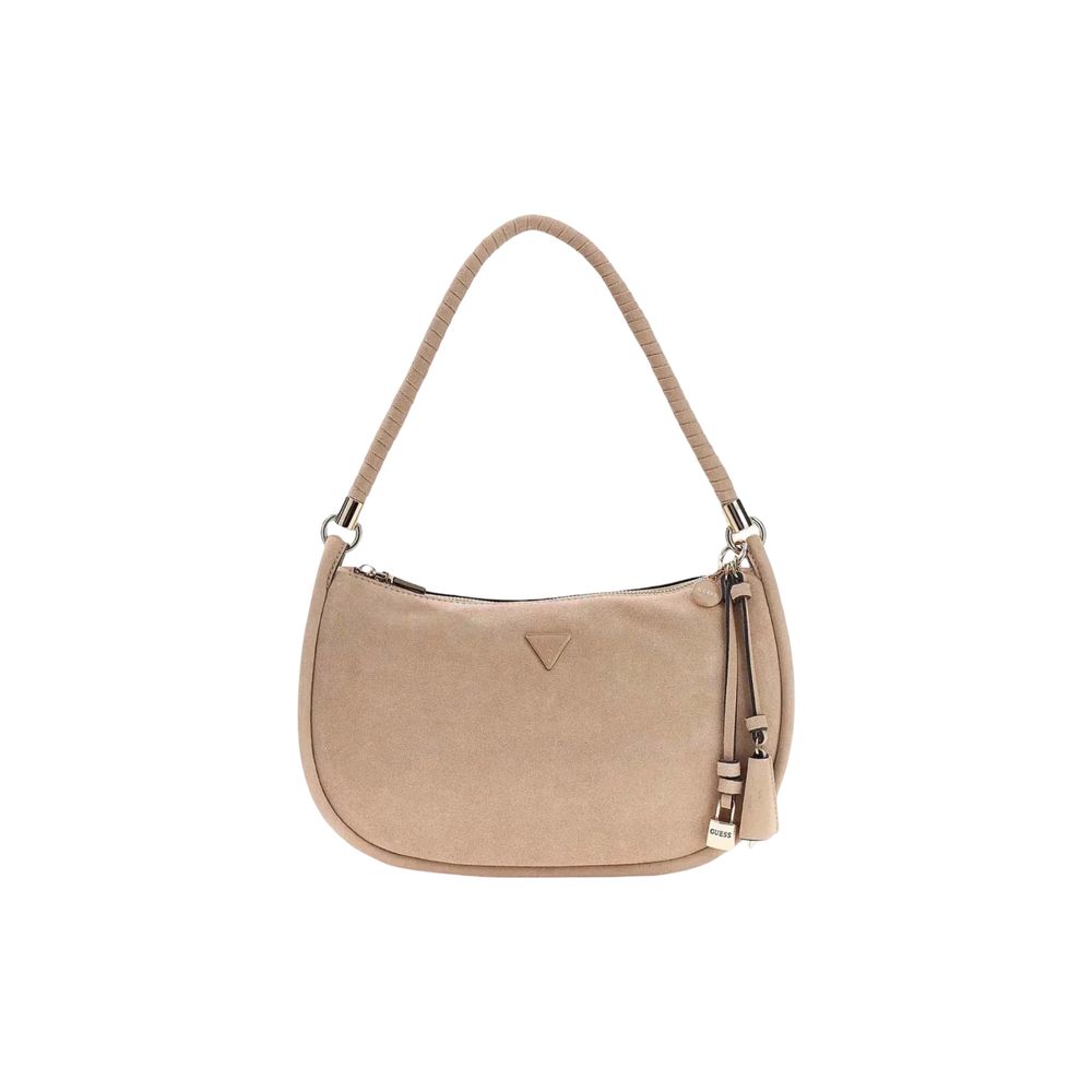 Beige Suede Leather Handbag