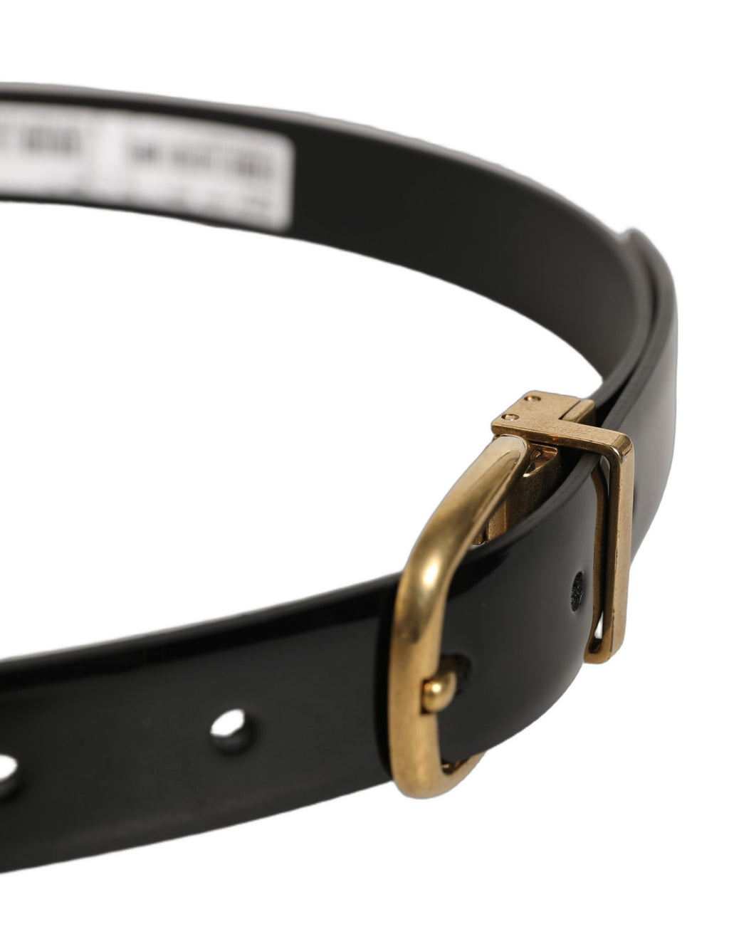 Black Classic Leather Gold Tone Buckle Belt