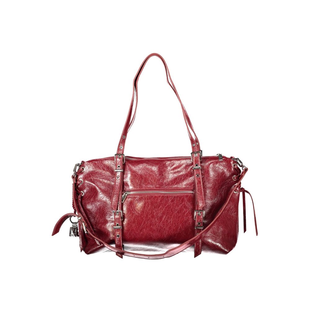 Rosso Polyurethane Women Bag with Adjustable and Removable Strap
