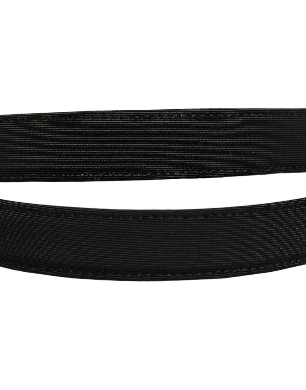Black Canvas Leather Gold Metal Buckle Belt