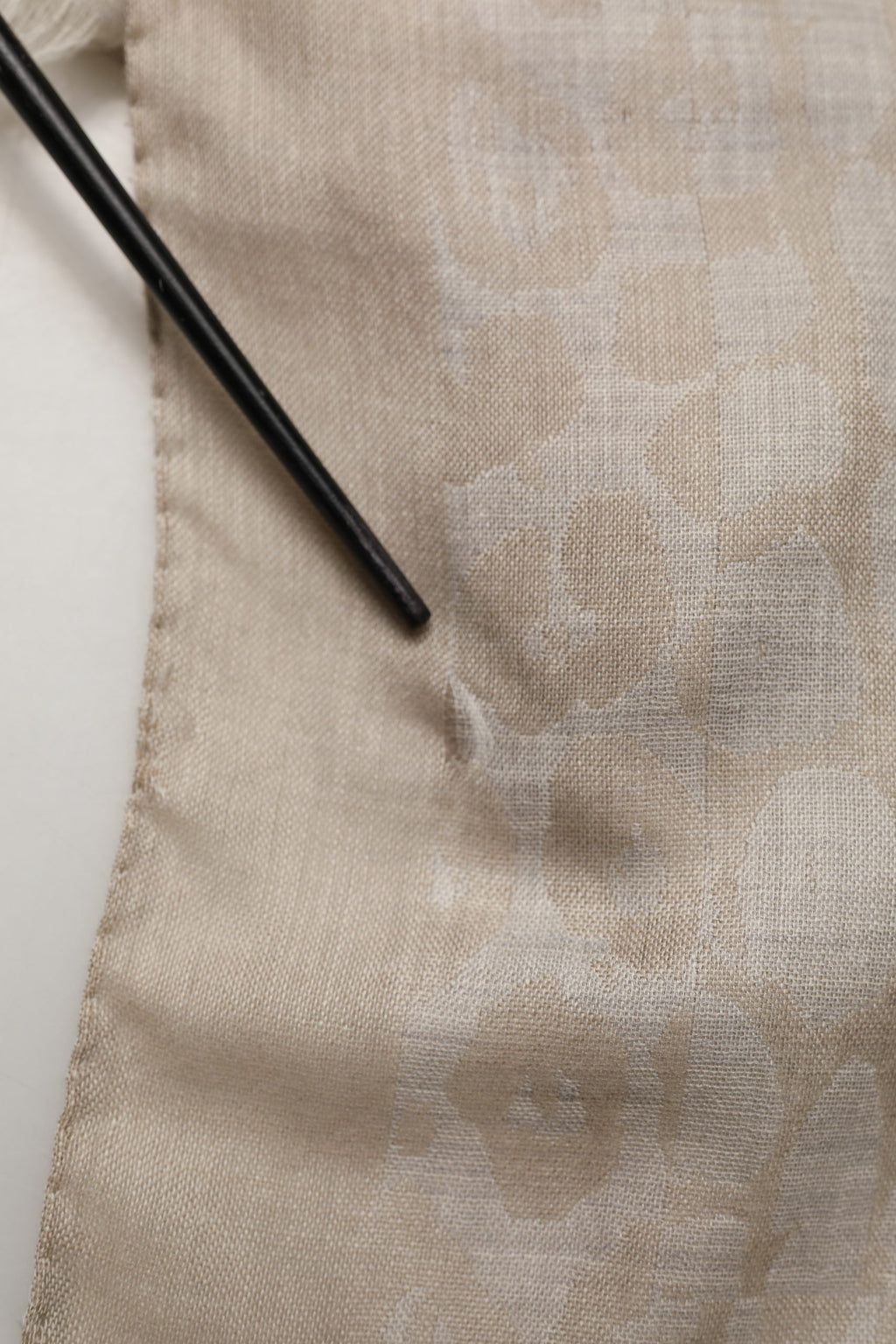 Men Beige Silk Wool Shawl Lace Stole Scarf