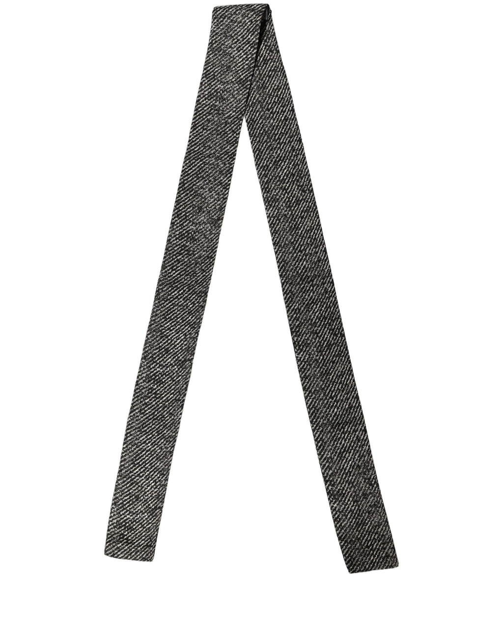 Black White Herringbone Tweed Shawl Scarf