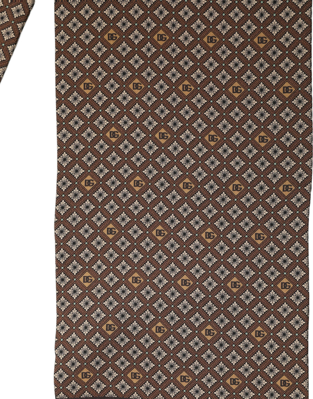 Brown Geometric Silk Men Neck Shawl Scarf