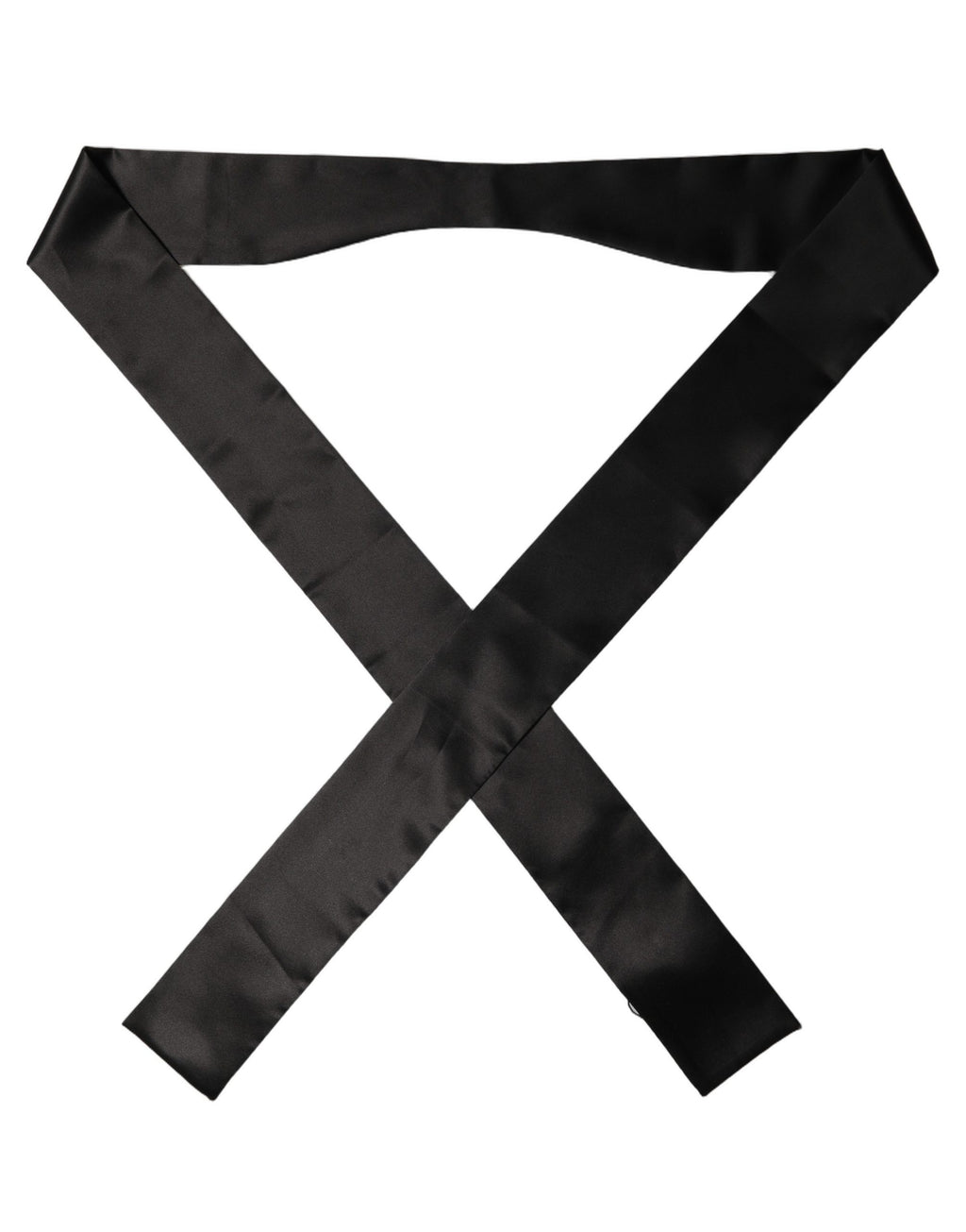 Men Black Satin Silk Skinny Neck Shawl Scarf