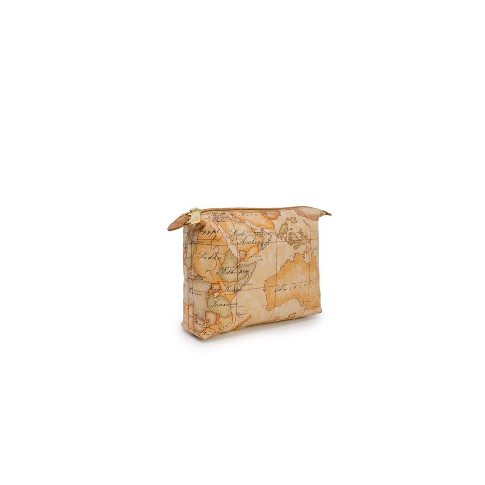 Beige Polyester Clutch Bag