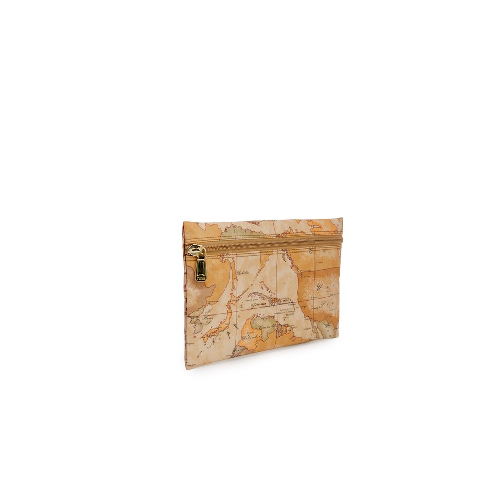 Beige Polyester Clutch Bag